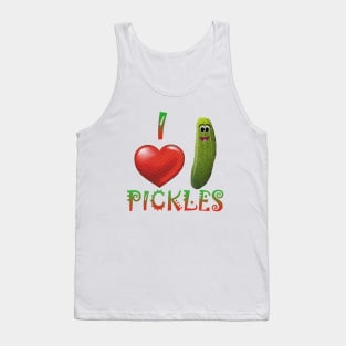 Funny T-shirt Design I love Pickles Gift Idea Tank Top